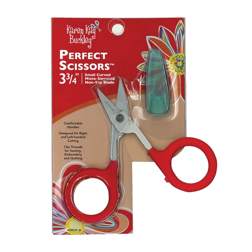 Perfect Scissors&trade; Red 3-3/4in Small curved Micro-Serrated Non-slip Blade